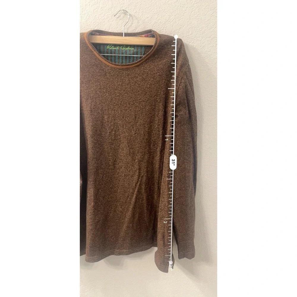 Robert Graham Men's Olive Green Long Sleeve Crew‎ Neck Sweater - Size XL